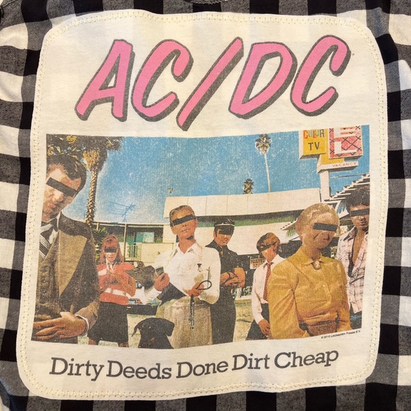 AC/DC “Dirty Deeds…” One-of-a-Kind Jachs Girlfriend MadAndie Custom Flannel - Picture 3 of 5